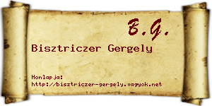 Bisztriczer Gergely névjegykártya