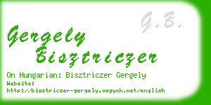 gergely bisztriczer business card